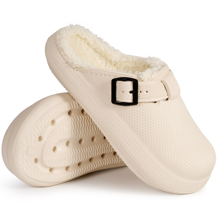 Ablanczoom Slippers Women Shoes: Waterproof Women Fuzzy Slippers Warm House Clogs & Mules Indoors Outdoors