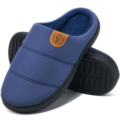 Ecetana Men's Slippers Comfortable Memory Faux Fur Slippers Warm Home Shoes Non-Slip Wear-Resistant Slippers