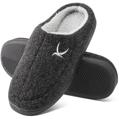 Ecetana Mens House Slippers with Memory Foam Cozy Warm Slip On House Shoes for Indoor Outdoor