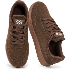 Ecetana Sneakers for Women Suede Low-Top Shoes Casual Lace-Up Walking Shoes with Non-Slip