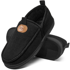 Ecetana Men's Moccasin Slippers Non Slip Memory Foam House Shoes Comfy Warm Soft Loafer Slippers