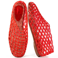 Ecetana Women's Jelly Sandals Mesh Flats Breathable Clear Hollow Jelly Shoes for Women