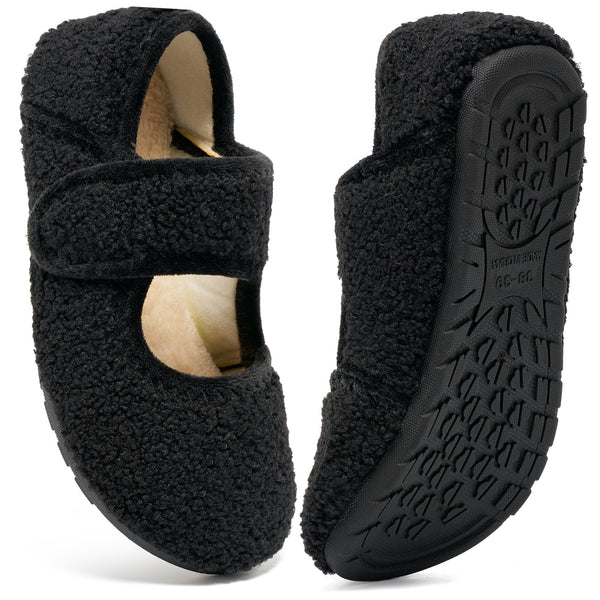 Ecetana Women's Fuzzy Slippers Non-Slip Plush Fleece Indoor House Shoes for Winter Warmth