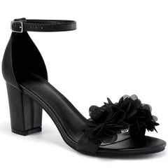 Ecetana Womens High Heel Sandals Open Toe Ankle Strap Chunky Heel Dress Shoes for Wedding Party