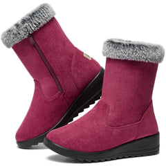 Ablanczoom Snow Boots Womens Non-Slip Outdoor Winter Shoes Round Toe Booties for Women with Warm Faux Fur