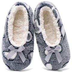 Ecetana Women's Fuzzy Slippers Warm Plush House Shoes Slip On Winter Cozy Bedroom Slippers