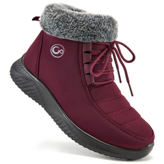Ecetana Women's Snow Boots Faux Fur Lined Short Boots Side Zipper Non Slip Outdoor Winter Boots for Women