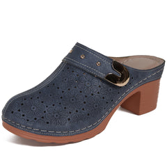 Ecetana Mules for Women Wedge Sandals Comfortable Dressy Slip On Shoes