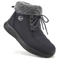 Ecetana Women's Snow Boots Faux Fur Lined Short Boots Side Zipper Non Slip Outdoor Winter Boots for Women