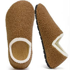 Ecetana Fuzzy Slippers for Women Plush Closed Back Non-Slip Indoor House Slippers