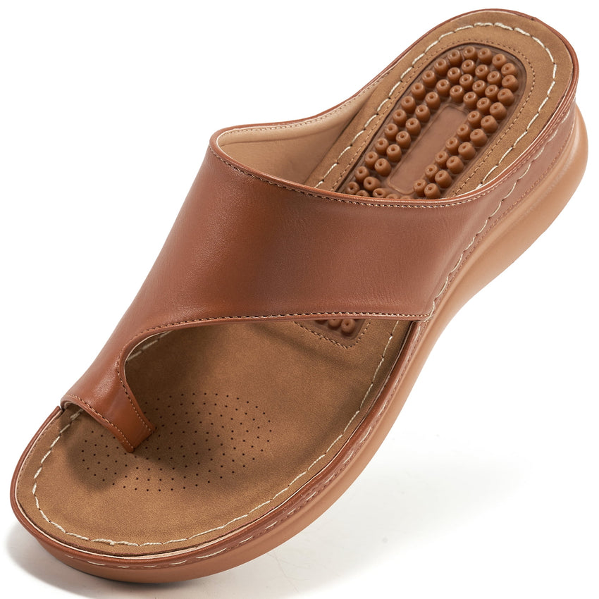 Ecetana Wedge Sandals for Women Flip Flops with Massage Footbed Casual Dressy Walking Sandals