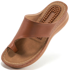 Ecetana Wedge Sandals for Women Flip Flops with Massage Footbed Casual Dressy Walking Sandals