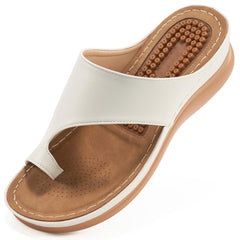 Ecetana Wedge Sandals for Women Flip Flops with Massage Footbed Casual Dressy Walking Sandals