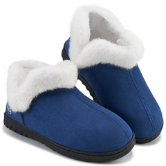 Ecetana Womens Slippers Faux Fur Warm House Shoes Fuzzy Memory Foam Closed Back Slippers