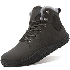 Ecetana Mens Wide Toe Snow Boots Lightweight Waterproof Winter Boots Fuax Fur Lined Anti-slip Cold Weather Shoes