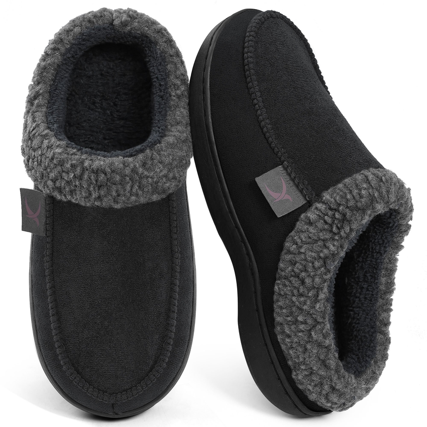 Ecetana House Slippers for Men Memory Foam Fuzzy Slippers Non Slip House Shoes for Men Indoor/Outdoor