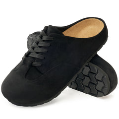Ablanczoom Suede Clogs for Women Mules: No-Slip Arch Support Sandals Women Cork Footbed Slippers Shoes
