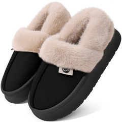 Ecetana Women's Slippers Fuzzy Memory Foam Warm Slippers for Women Slip On House Shoes