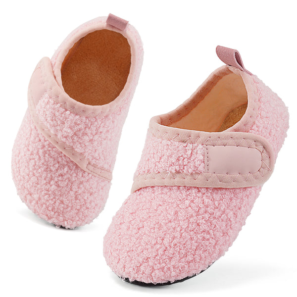 Ecetana Toddler Slippers Boys Girls House Shoes Kids Fuzzy Cozy Walking Shoes Indoor/Outdoor