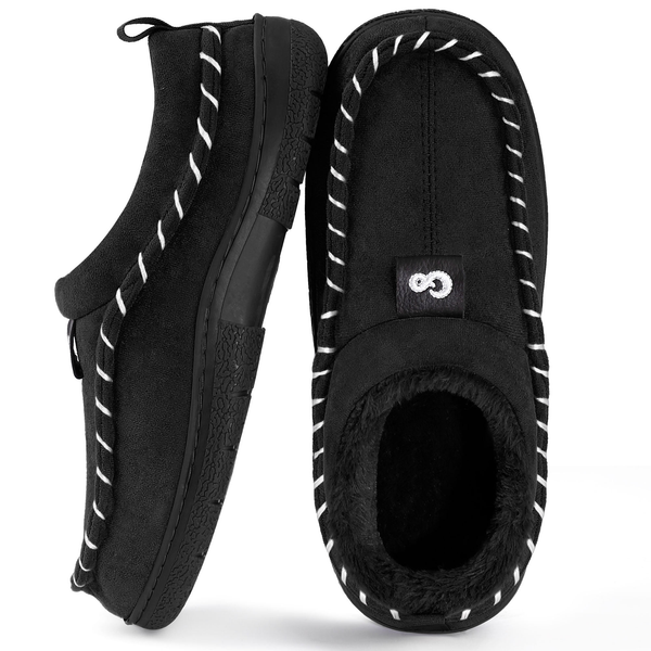 Ecetana Men's Slippers Memory Foam Fuzzy Slippers Comfy Slip On House Shoes for Men