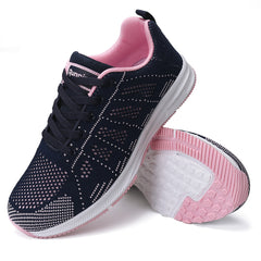 Ablanczoom Women Casual Sneakers Walking Shoes Lace-up Comfortable Non-Slip Lightweight Breathable Mesh Sports Tennis Running Shoes