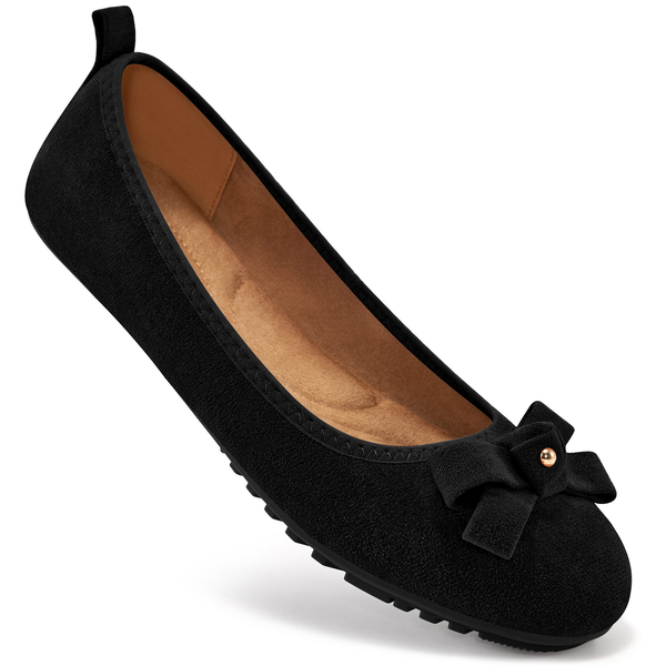 Ecetana Ballet Flats for Women Foldable Round Toe Slip On Loafer Dress Shoes for Women