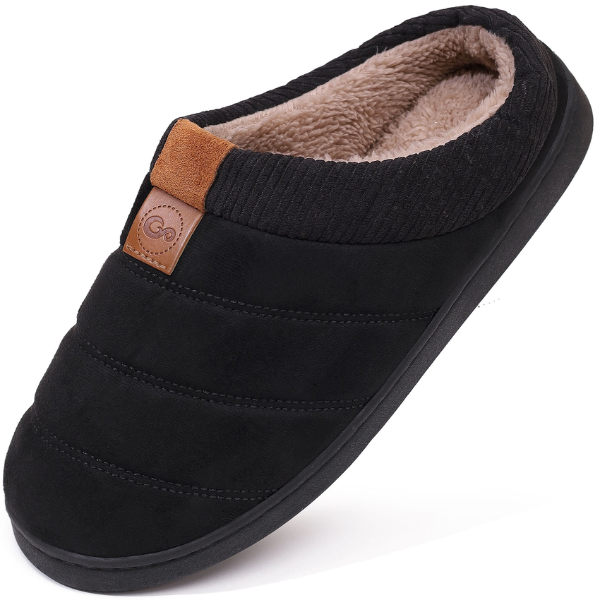 Ecetana Mens Slippers Cozy Memory Foam Scuff Slippers Casual Slip On Warm House Shoes