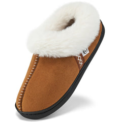 Slippers for Women House Shoes Winter: Comfy Memory Foam No-slip Womens Slippers with Fuzzy Faux Fur Indoors Outdoors