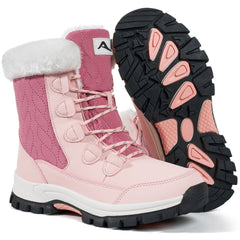 Ecetana Snow Boots For Women Winter Waterproof Shoes Thickened Faux Fur Lined Frosty Warm Outdoor Boots