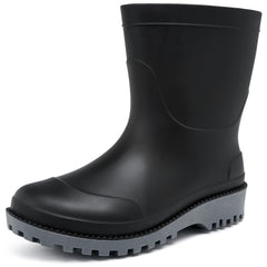 MeMoride Men's Waterproof Rain Boots Rubber Ankle Boots Garden Shoes Work Boots Outdoor