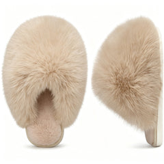 Ecetana Women's Furry Slippers Comfy Memory Foam Fuzzy Fluffy Slippers Non-slip Indoor House Shoes