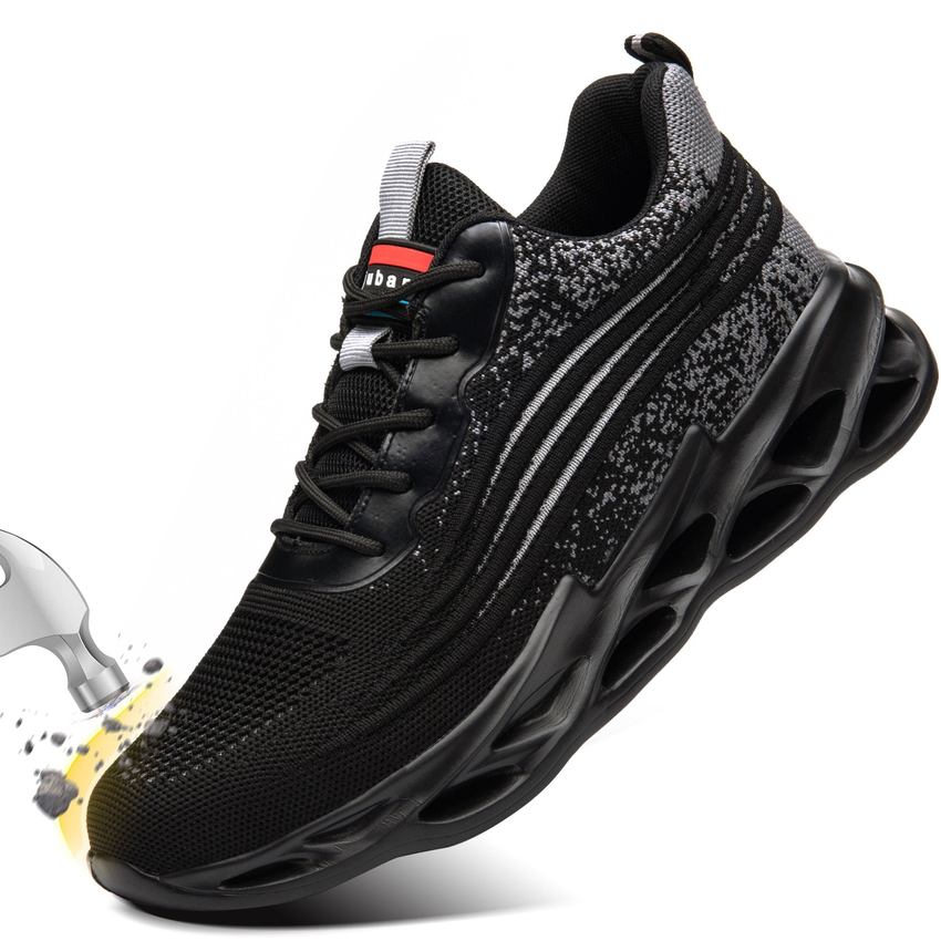 MeMoride Safety Shoes for Men Steel Toe Shoes Non-slip Puncture-proof Work Sneakers