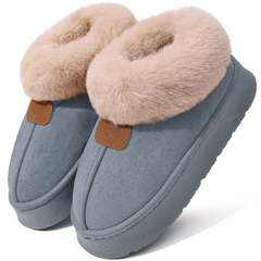 Ecetana Women's Bootie Slippers Memory Foam Furry Slipper Non-slip House Shoes with Fluffy Collar