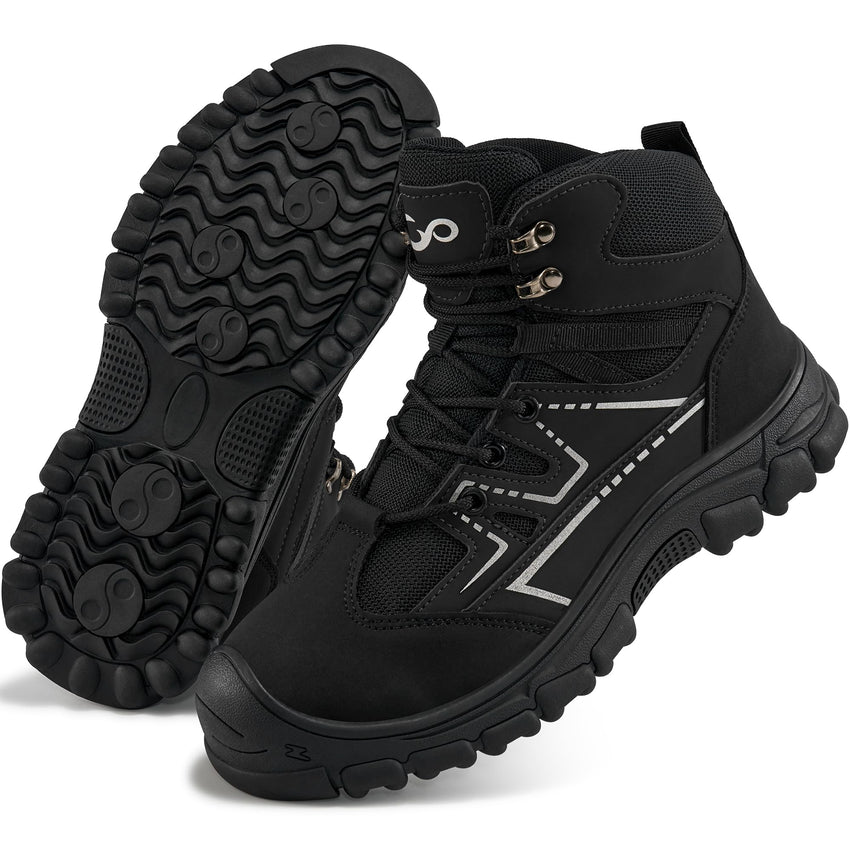 MeMoride Steel Toe Boots for Men Safety Work Shoes Comfort Mens Industrial Construction Boots