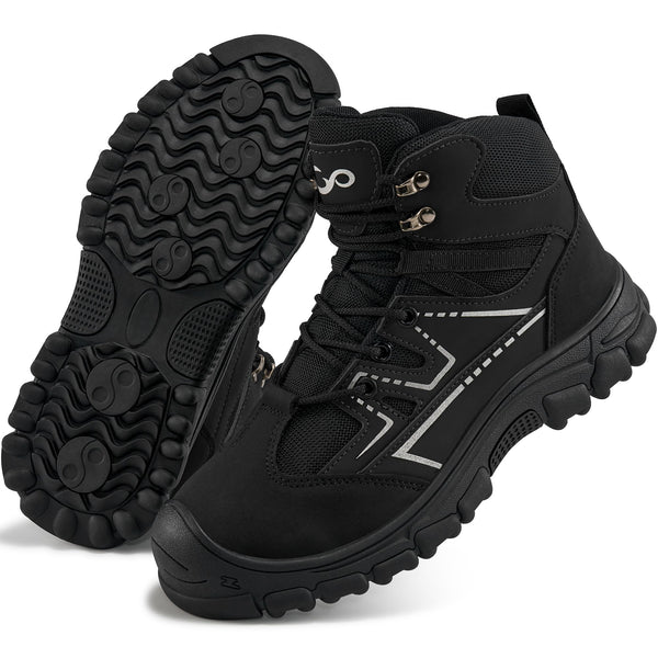MeMoride Steel Toe Boots for Men Safety Work Shoes Comfort Mens Industrial Construction Boots