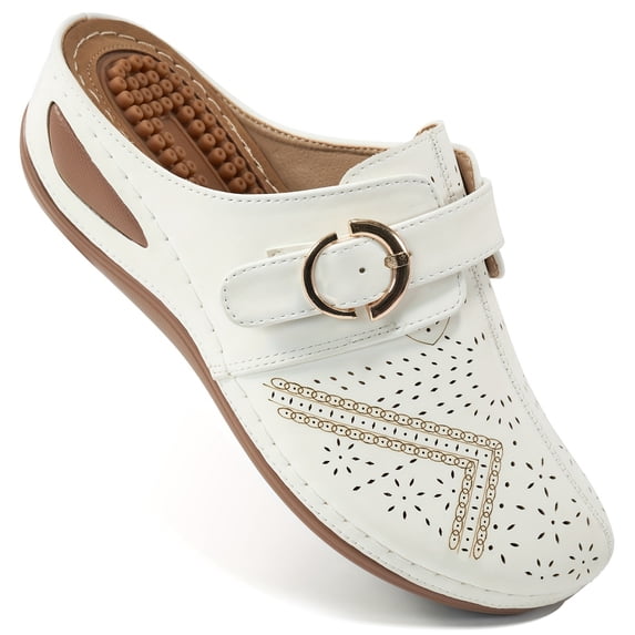 Ecetana Mules for Women Comfortable Closed Toe Women Wedge Sandals Slip On Shoes