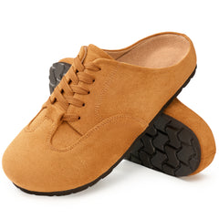 Ablanczoom Suede Clogs for Women Mules: No-Slip Arch Support Sandals Women Cork Footbed Slippers Shoes