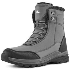 Ecetana Snow Boots for Men Winter Warm Fur Lined Ankle Boots Outdoor Hiking Shoes