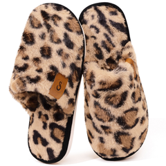 Ecetana Women's Fuzzy Slippers Indoor Cozy Soft Memory Foam Slip On House Shoes for Women