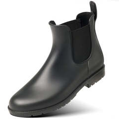 Ecetana Women's Short Rain Boots Waterproof Chelsea Boots Ankle Garden Shoes for Ladies Non Slip Outdoor Work Booties