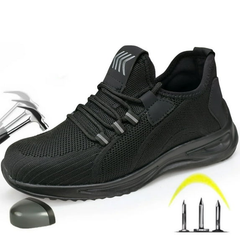 Ecetana Men's Steel Toe Shoes Slip Resistant Puncture Safety Work Sneakers