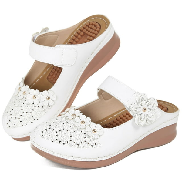 Ecetana Clogs for Women Slip On Shoes Comfort Women Mules Closed Toe Sandals with Hook Loop