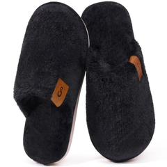 Ecetana Women's Fuzzy Slippers Indoor Cozy Soft Memory Foam Slip On House Shoes for Women