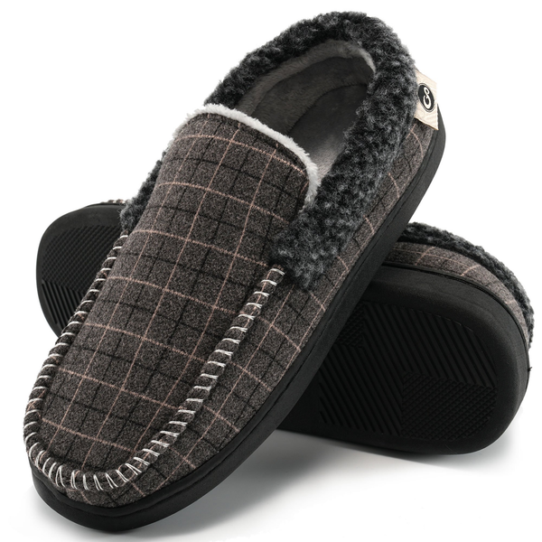 Ecetana Mens Slippers Memory Foam Loafer Slippes for Men Indoor Outdoor Slip On House Shoes