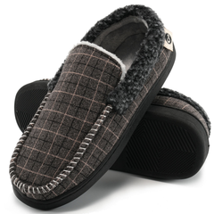 Ecetana Mens Slippers Memory Foam Loafer Slippes for Men Indoor Outdoor Slip On House Shoes