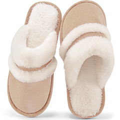 Ecetana Cozy Slippers for Women Indoor and Outdoor Fuzzy House Shoes with Memory Foam