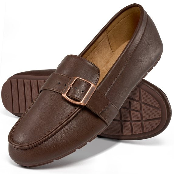 Ecetana Women's Loafer Flats Leather Slip-On Dress Shoes Work Business Casual Shoes