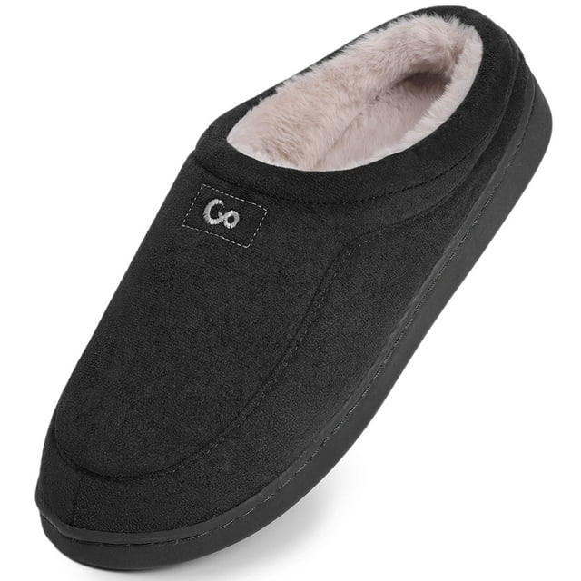 Ecetana Men's Slippers Slip On Memory Foam House Slippers Comfy Warm Winter Home Shoes