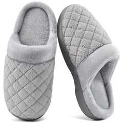 Ecetana Womens House Slippers Memory Foam Fuzzy Slippers Non-Slip Warm Indoor Bedroom Slippers