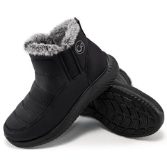 Snow Boots Womens with Warm Fuzzy Faux Fur Slip-on Woman Winter Booties Shoes